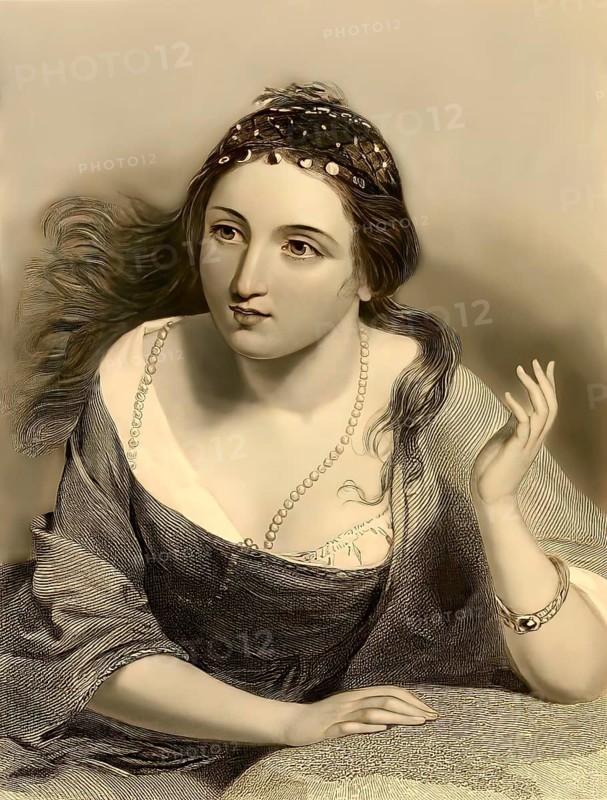 Medora, female figure from the poem The Corsair by George Gordon Noel Byron, digital edited