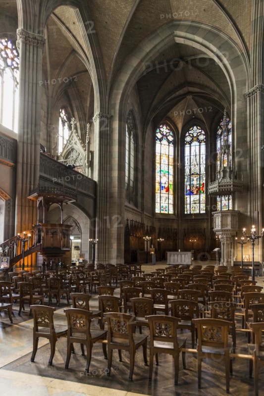 Interior, Elisabethenkirche, Basel, Canton of Basel-Stadt, Switzerland