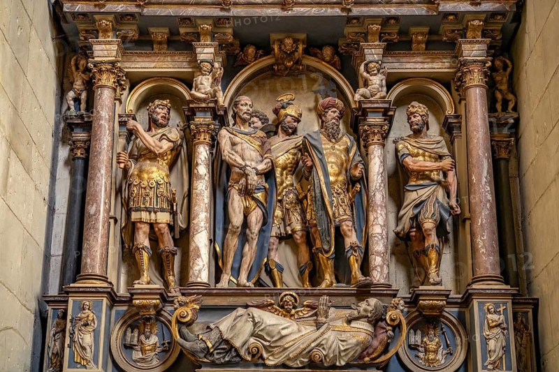 Stephen Altarpiece in the interior of St. Paul's Cathedral in Münster, North Rhine-Westphalia, Germany