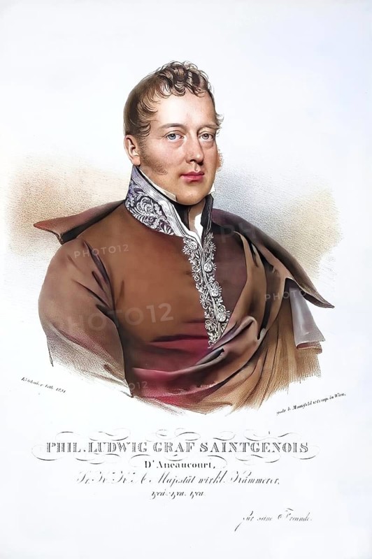 Philipp Ludwig Saint-Genois, Count of Aneaucourt (1790-1857), chamberlain, large landowner, Historical, digitally restored reproduction from a 19th century original, Record date not stated