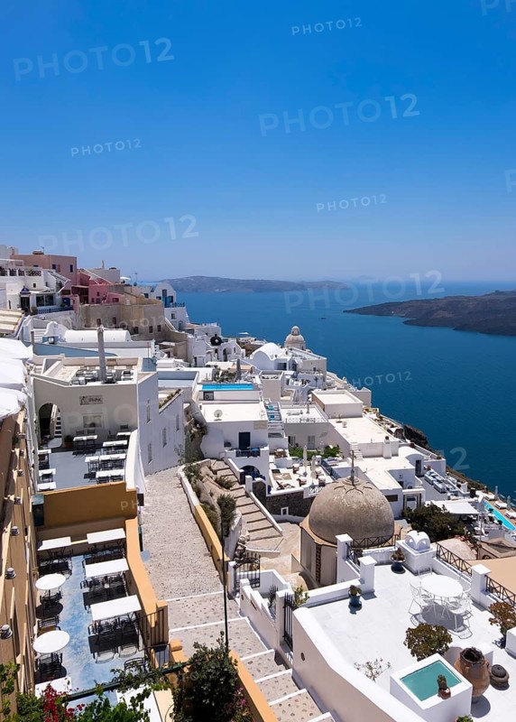 View over the island capital Firá, also known as Thira, Santorini, Cyclades, Greek island, Greece