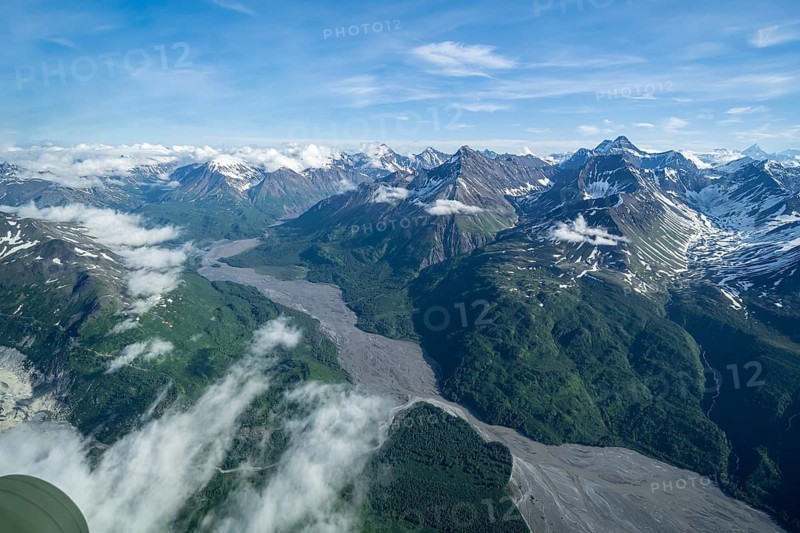 Aerial view, Alaska Range, Denali National Park, Alaska, USA
