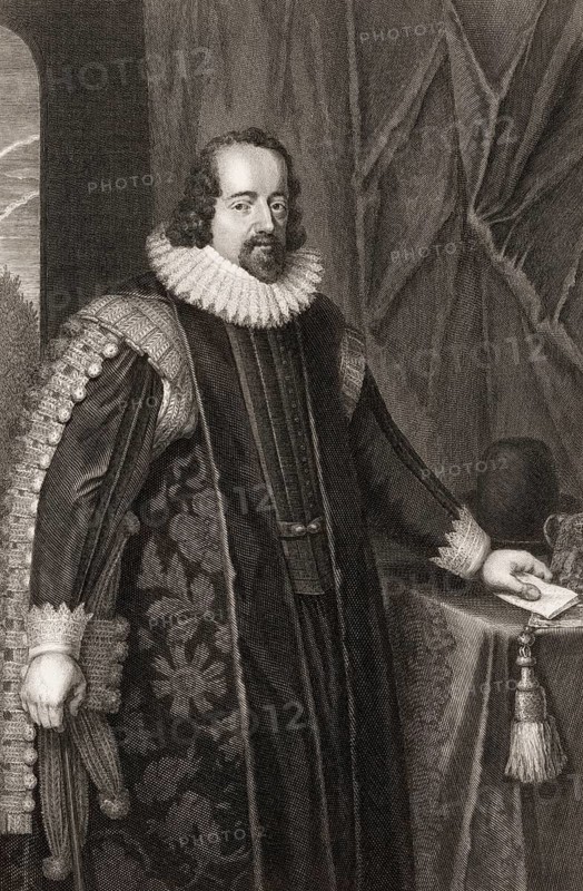 Portrait of Sir Francis Bacon, Baron Baco of Verulam, 1561 - 1626, English lawyer, statesman, essayist, historian, intellectual reformer, philosopher and scientist, digitally edited