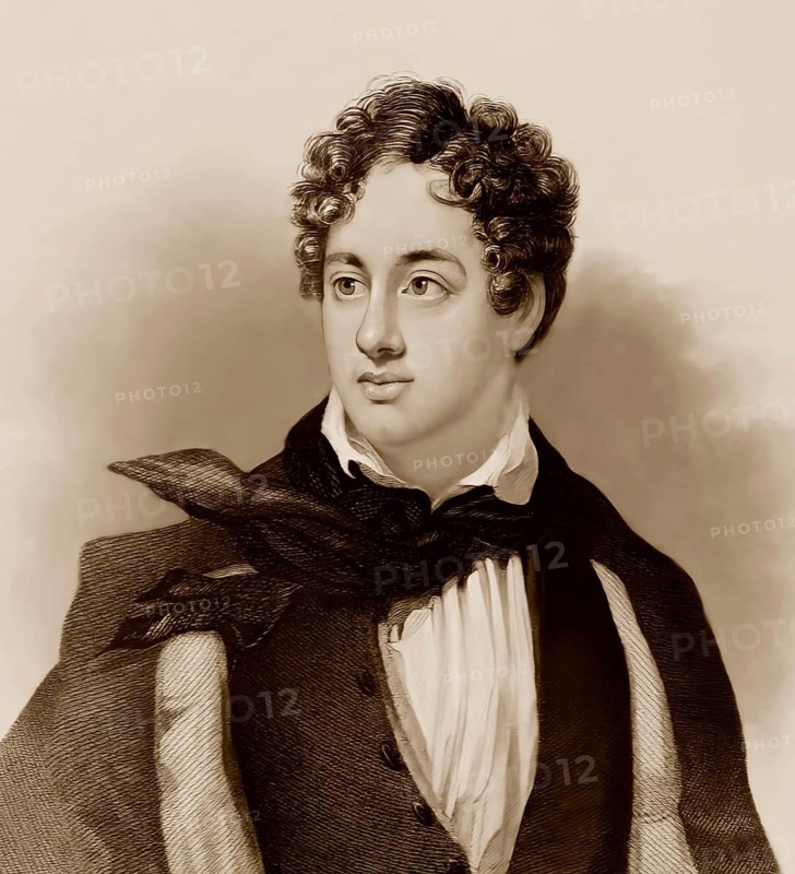 George Gordon Noel Byron, 6th Baron Byron of Rochdale, 1788, 1824, British poet, digital edited