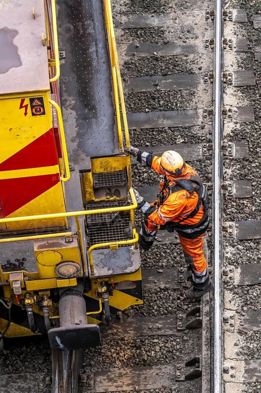 Hüttenwerke Krupp-Mannesmann, HKM in Duisburg, shunting tracks at the blast furnace steelworks, shunters, North Rhine-Westphalia, Germany