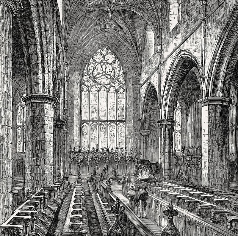 St Giles' Cathedral interior, High Kirk of Edinburgh, Scotland, 19th century