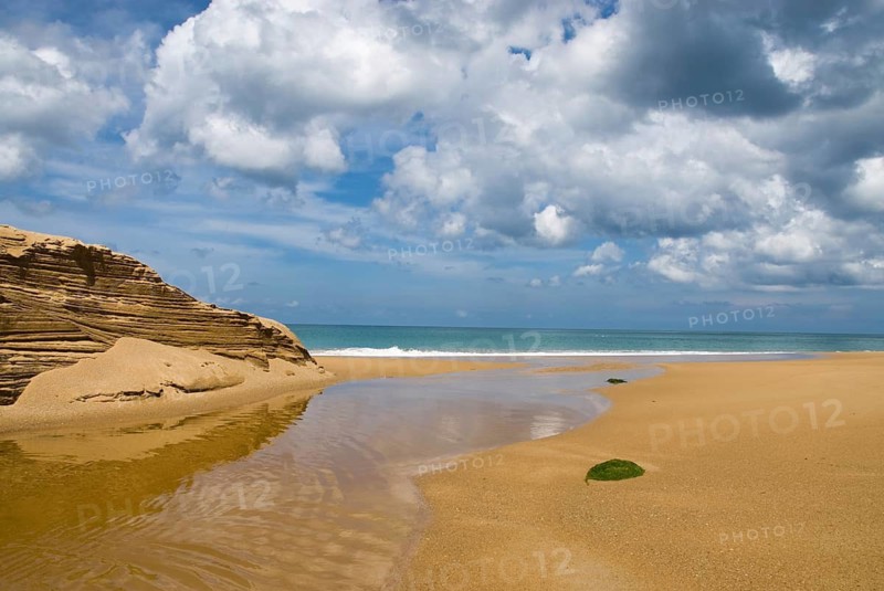 Mai Khao Beach in the north of the Thai holiday island Phuket, Thailand, Siam, Asia, Southeast Asia, beach, sandy beach, island, holiday paradise, blue sky