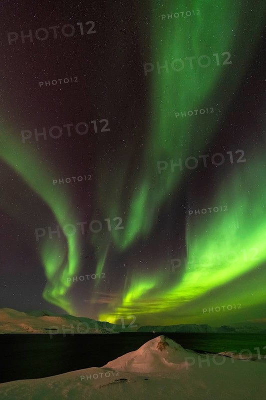 Northern Lights (Aurora borealis), Hasvik, Söröya, Finnmark, Norway, February 2019