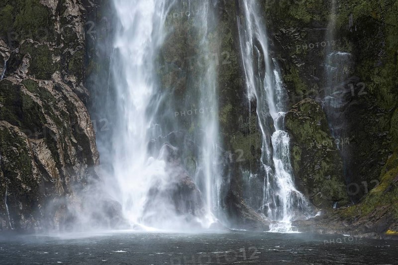 Stirling Falls Waterfall, Milford Sound, Fiordland National Park, Southland Region, South Island, New Zealand