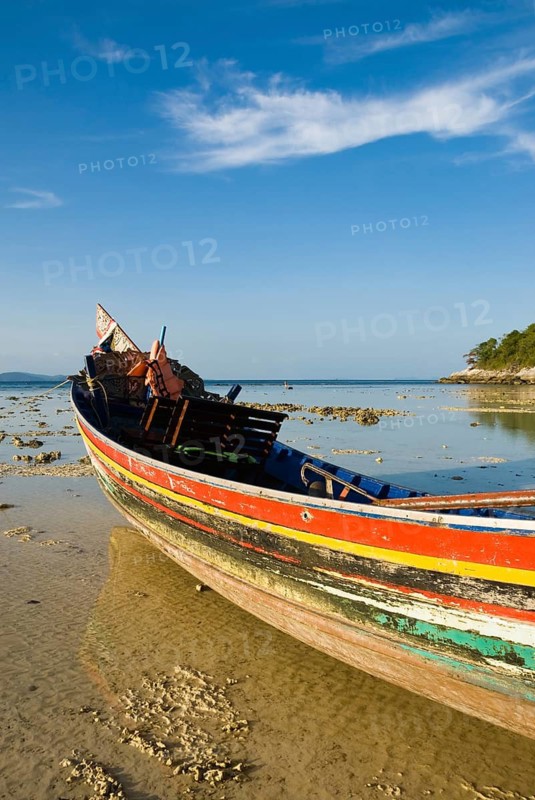 Longtail boat in Siam Bay on Racha Yai Island, Thailand, Asia, Siam, Southeast Asia, longtail boat, boat, boats, fishing, fishing boat