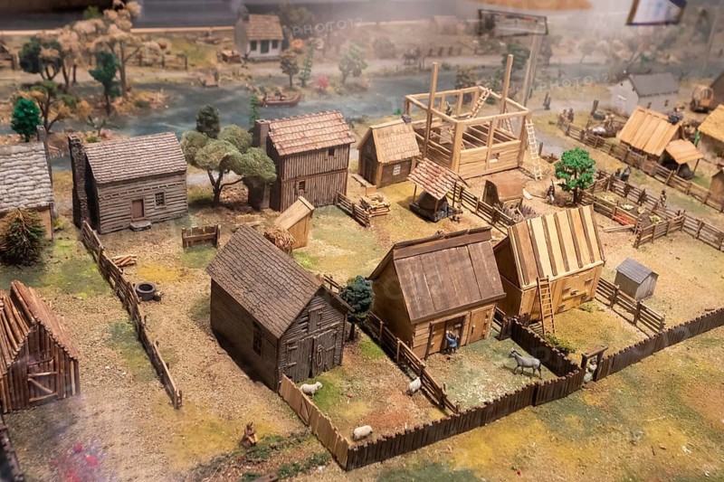 Monroe, Michigan - River Raisin National Battlefield Park. The park commemorates key battles in the War of 1812. A model of Frenchtown, where the battles were fought, is on display