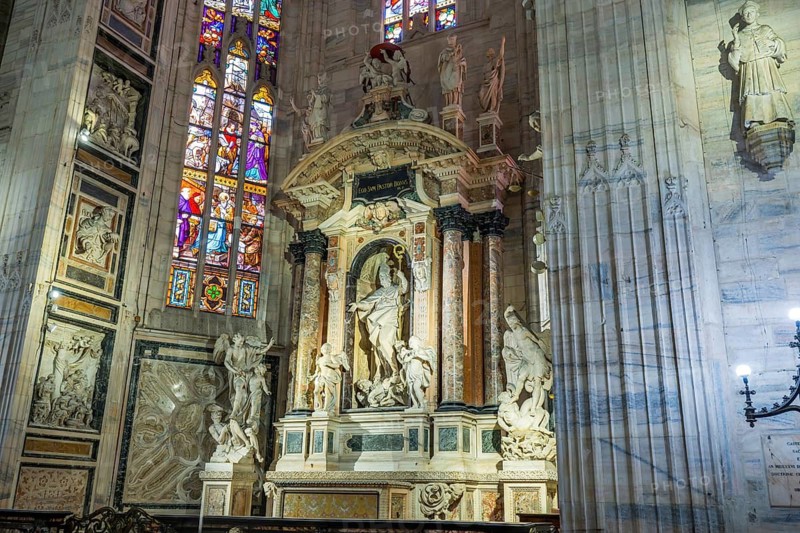 Milan Cathedral from inside the church, Milan, Italy