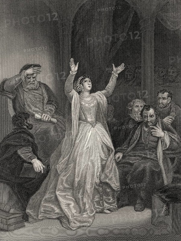 Verurteilung von Anne Boleyn, 1501-1536, Königin von England von 1533 bis 1536 als zweite Frau von König Heinrich VIII.