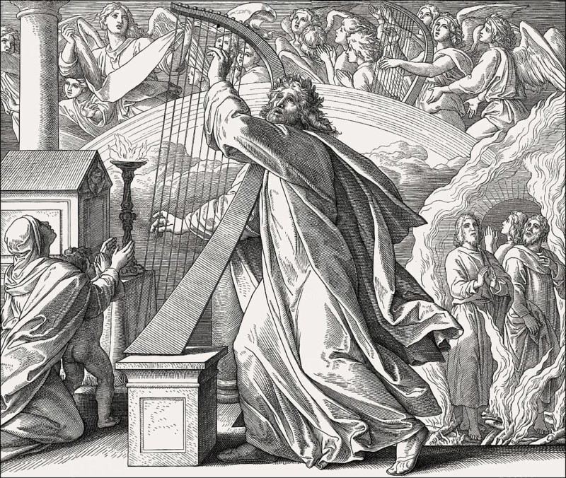 David the Psalmist, Old Testament, by Julius Schnorr von Carolsfeld