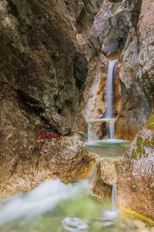 Heckenbach waterfall, The dripping eye of nature, Kochel am See, Bavaria, Germany