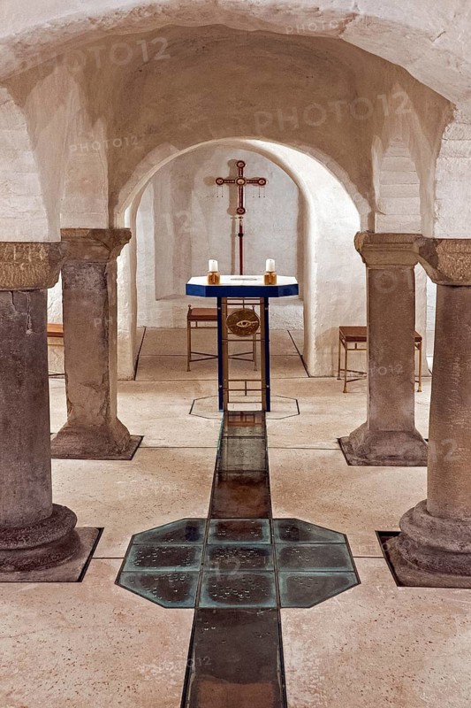 Crypt parish church, Baroque Basilica of St. Mang, Füssen, Allgäu, Allgäu, Bavaria, Germany