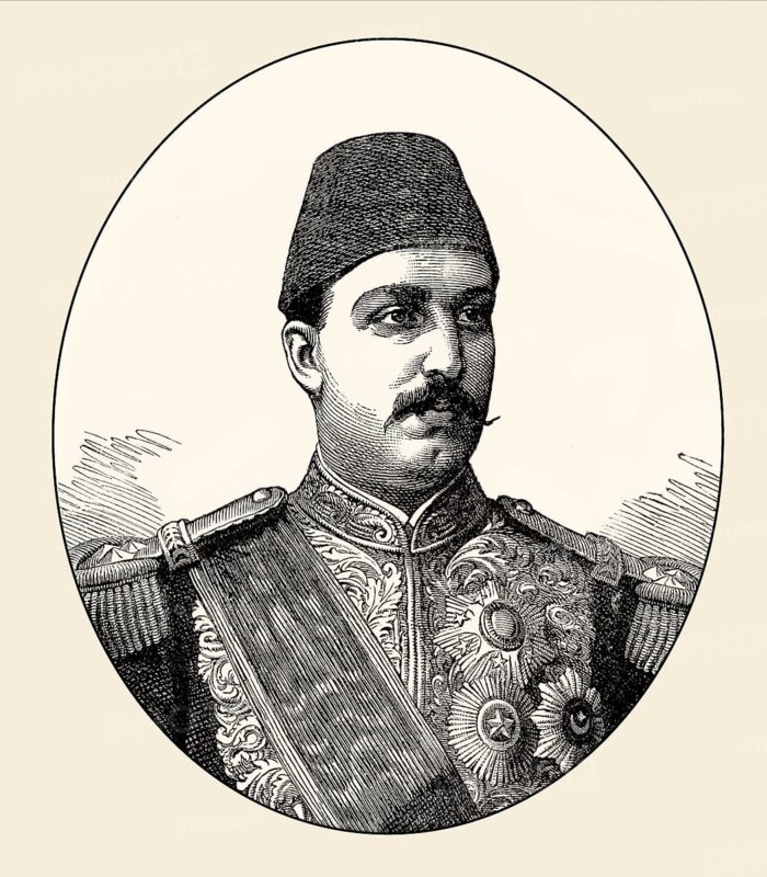 Mohamed Tewfik Pasha, 1852 – 1892, Tawfiq of Egypt, khedive of Egypt and the Sudan between 1879 and 1892, From British Battles on Land and Sea, by James Grant