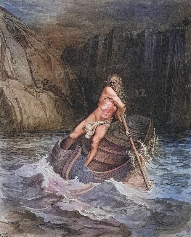 Illustration by Gustave Dore (1832-1883) for Dante's Inferno, the Divine Comedy by Dante Alighieri Canto, Inferno, Hell, Paradise, Angels, Damnation, Historical, digitally restored reproduction from a 19th century original, Record date not stated