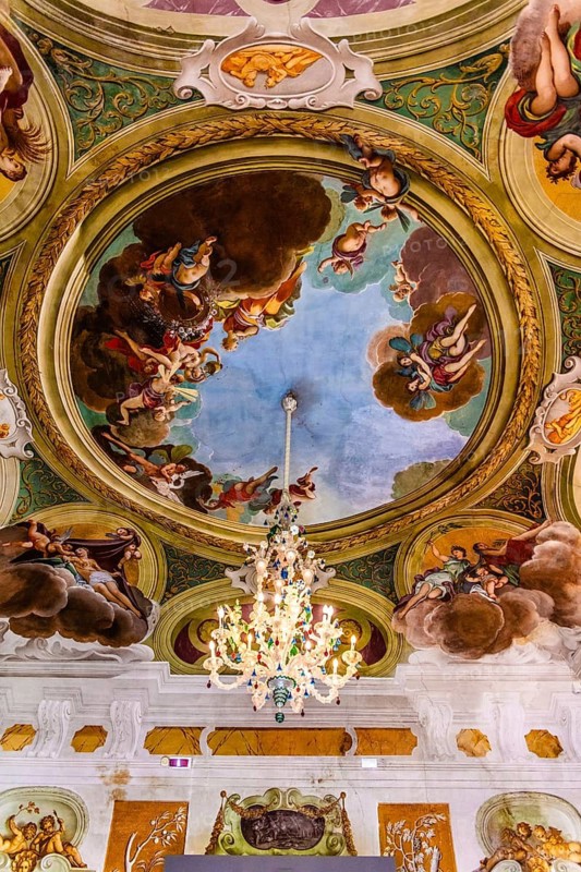 Ceiling fresco by Louis Dorigny, Spring, Love, Fame, Wealth, Opulence, Sala di Flora, 17th century Villa Manin, residence of Ludovico Manin, the last Doge of Venice, Codroipo, Friuli, Italy, Codroipo, Friuli, Italy