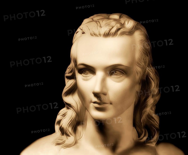Portrait of Georg Philipp Friedrich Freiherr von Hardenberg, pseudonym and pen name Novalis, 1772 - 1801, German poet of Early German Romanticism, digitally edited after a bust at his grave