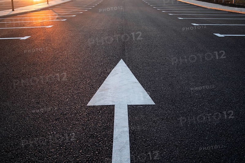 Road signs in a new parking