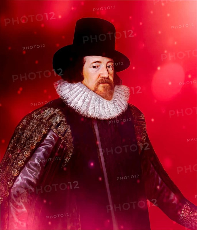 Portrait of Sir Francis Bacon, Baron Baco of Verulam, 1561 - 1626, English lawyer, statesman, essayist, historian, intellectual reformer, philosopher and scientist, digitally edited after a painting by Somer