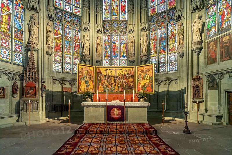 Jacobian altar in the interior of the church St. Maria zur Wiese in Soest, North Rhine-Westphalia, Germany