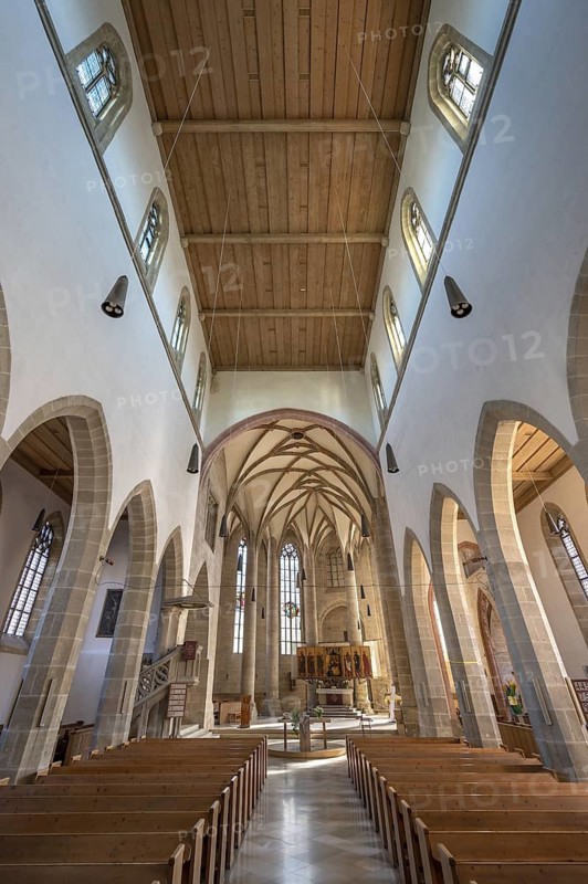 Interior of St Andrew's Church, Weißenburg, Middle Franconia, Bavaria, Germany