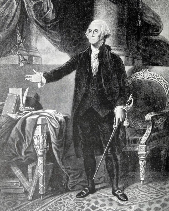 George Washington (22 February 1732 - 14 December 1799) first President of the United States (1789-1797), digitally enhanced reproduction of a 19th century original, historical