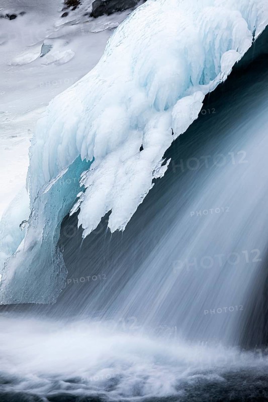 Frozen waterfall, Skutafoss, Sudausturland, Iceland