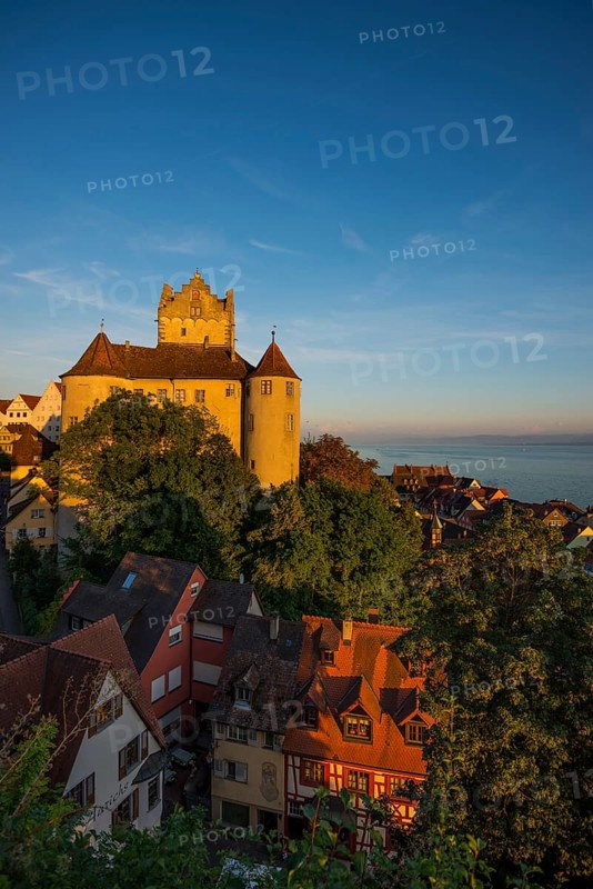 Meersburg Castle, Old Castle, Sunset, Meersburg, Lake Constance, Baden-Württemberg, Germany