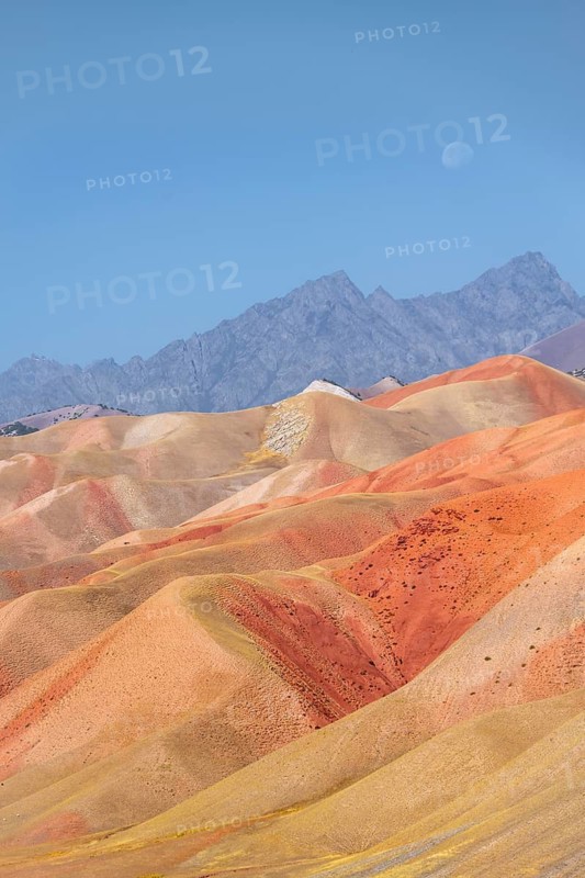 Colourful mountains, desert landscape, erosion landscape, Kyrgyzstan