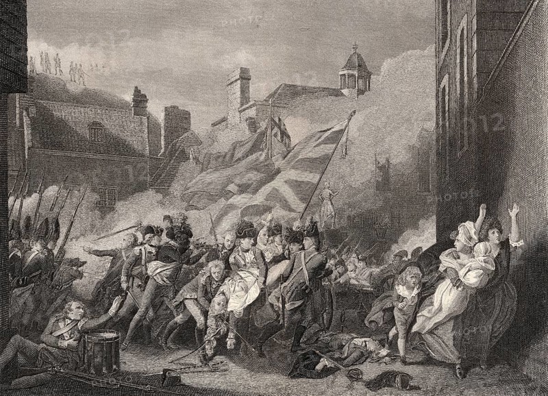 Death of Major Peirson at the Battle of Jersey on 6 January 1781