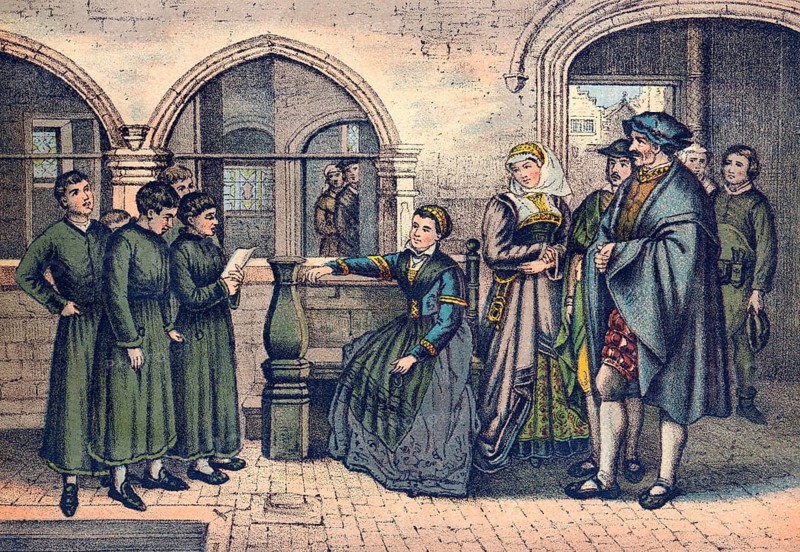 Martin Luther as a Kurrende Singer or Kurrendesänger, Cotta family, Eisenach, Germany