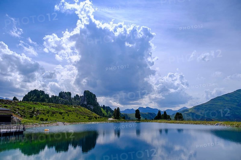 Speichersee, Kasermandl Hut, Penken, near Mayrhofen, Zillertal, Tyrol, Austria