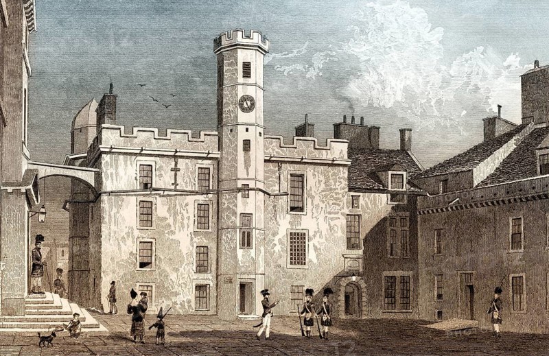 The interior quadrangle of the Castle, Edinburgh, Scotland, 19th century, from Modern Athens by Th. H. Shepherd