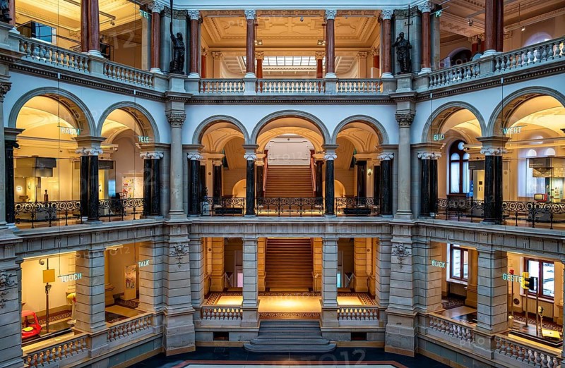 Interior design at the Museum of Communication on Leipziger Straße in Berlin Mitte, Classicism, Berlin, Germany