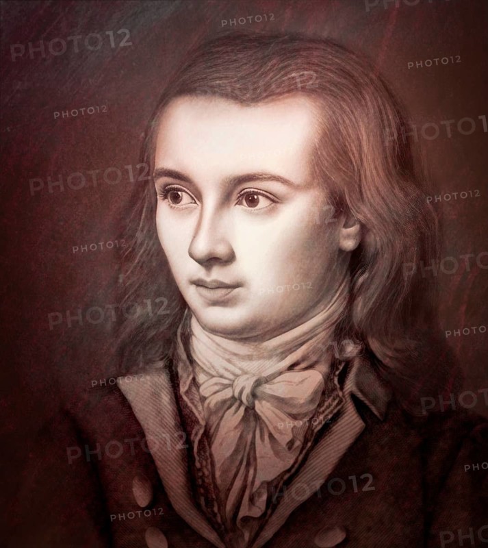 Portrait of Georg Philipp Friedrich Freiherr von Hardenberg, pseudonym and pen name Novalis, 1772 - 1801, German poet of Early German Romanticism, digitally edited