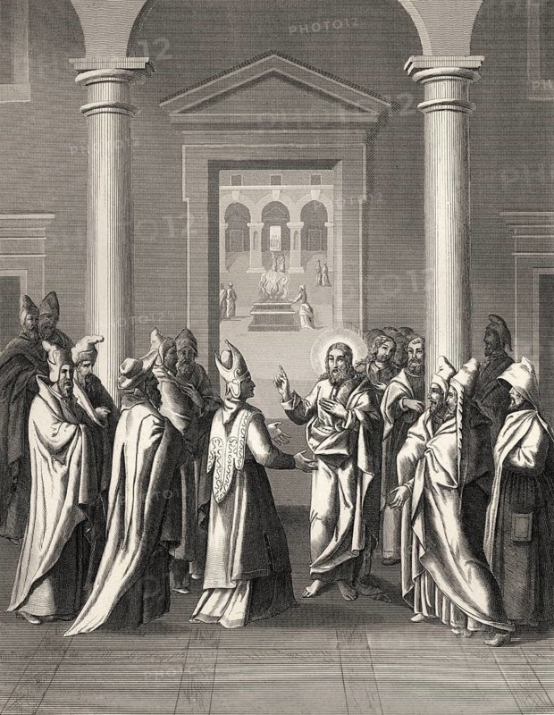 The Great Commandment, New Testament, steel engraving 1853, digitally restored