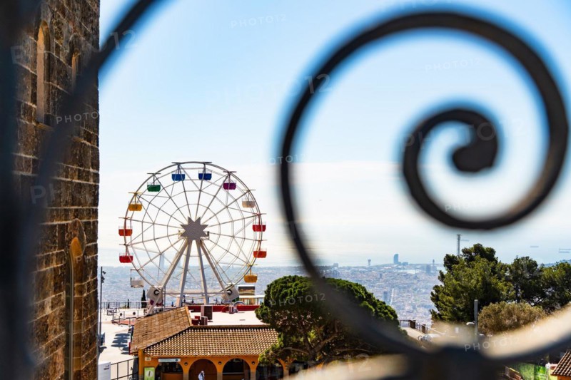 Parc d'atraccions Tibidabo amusement park in Barcelona, Spain