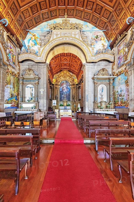 Matriz de Santa Maria de Válega church interior, Ovar, Aveiro, Portugal