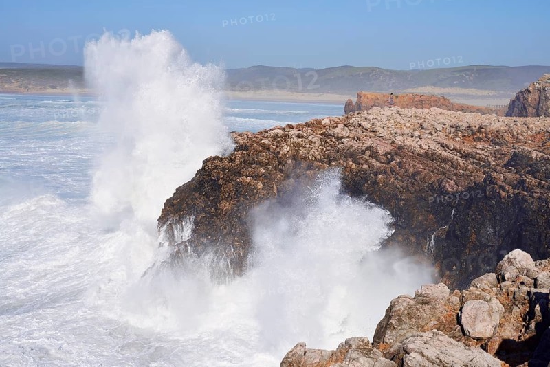 Surf on the Rocky Coast, Carrapateira, Parque Natural do Sudoeste Alentejano e Costa Vicentina, Algarve, Portugal
