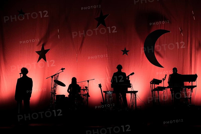 Sihouettes of music band during concert