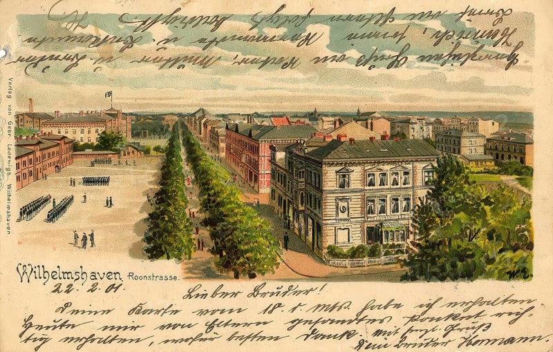 Historical postcard, picture postcard, Wilhelmshaven, Lower Saxony, Germany, digitally enhanced reproduction of an original from around 1900, picture postcard