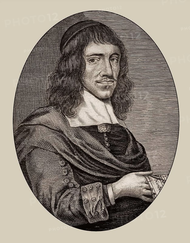 Portrait of John Playford, 1623–1686, a London bookseller, publisher of books on music theory, minor composer and member of the Stationers' Company, digitally optimized
