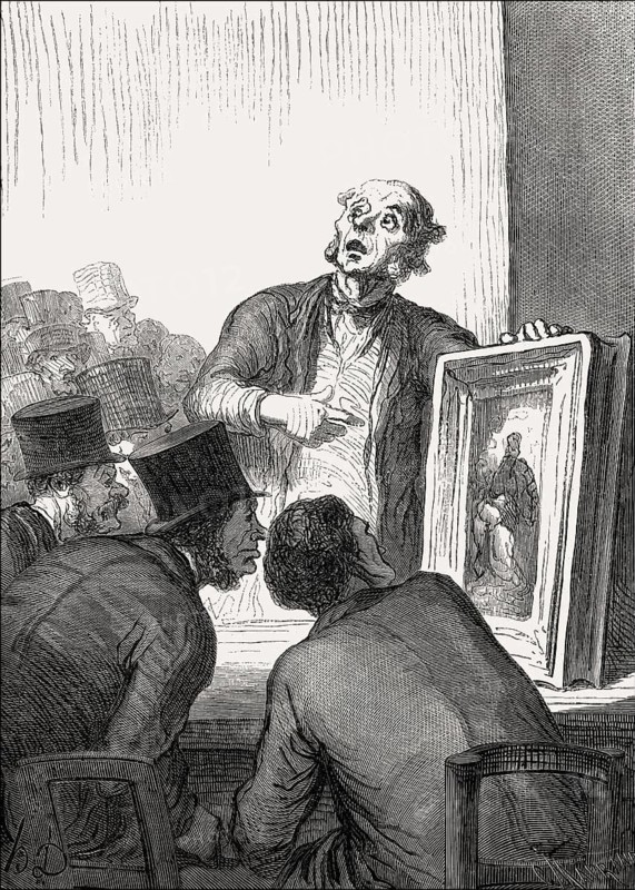 L'Hotel des ventes: le Commissaire-priseur, The auction house the auctioneer, by Honoré Daumier