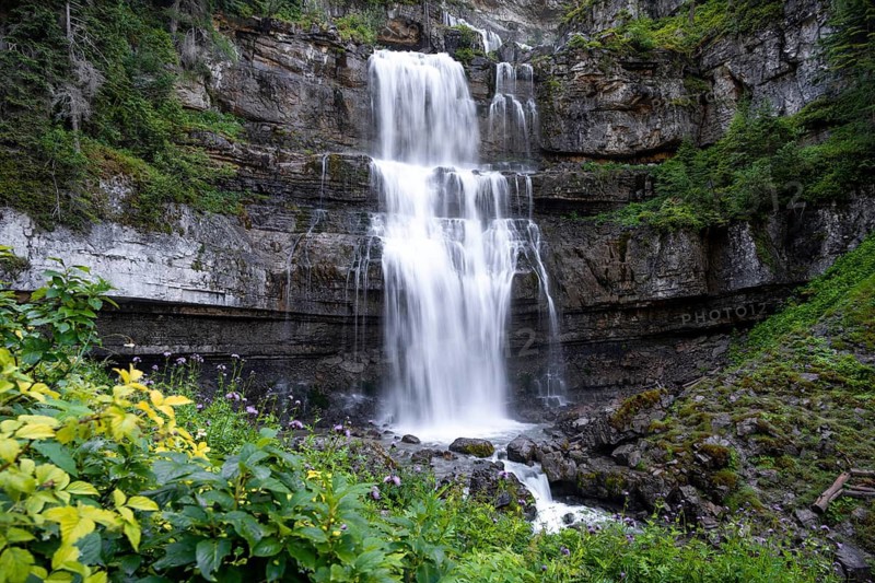 Cascata di Mezzo waterfall, long exposure, Vallesinella, Brenta, Trentino, Italy
