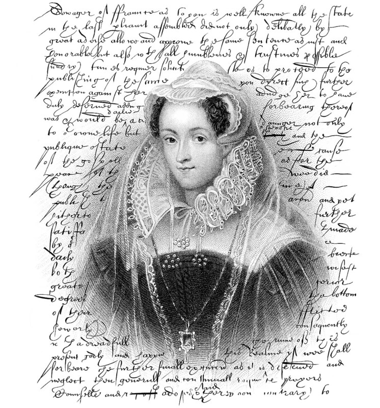 Faksimile des Hinrichtungsbefehls für Maria Stuart, Königin der Schotten, verfasst von Elisabeth I. (1533-1603), Königin von England, am 1. Februar 1587