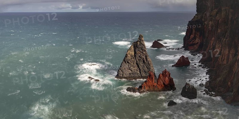 Rock formations in the Atlantic Ocean, volcanic peninsula, Ponta de São Lourenço, Ponta de Sao Lourenco, rocky coast, Punta de San Lorenzo, Madeira, Portugal