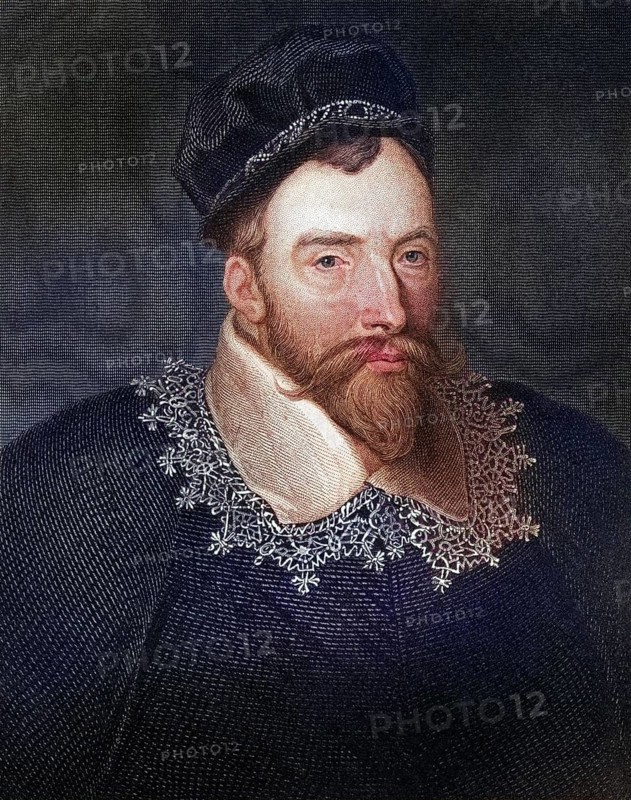 John Maitland of Thirlestane 1st Lord Maitland, also known as 1st Lord Thirlestane, 1545-1595, Lord Chancellor of Scotland 1587-1595, from the book Lodges British Portraits, published 1823, Historic, digitally restored reproduction from a 19th century original, Record date not stated
